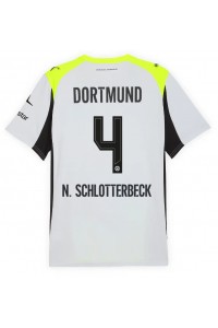 Borussia Dortmund Nico Schlotterbeck #4 Jalkapallovaatteet Vieraspaita 2025-26 Lyhythihainen